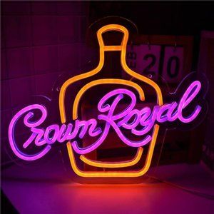 Crown Royal Brand New Neon LED Wall Sign  Room/Bar Decoration